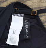 La Blanca One-Shoulder Keyhole Tankini Swim Top LB1IG82 Black 8