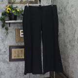 Peace Love World Womens Petite Brushed Knit Pull-On Flare Pants Black PXL