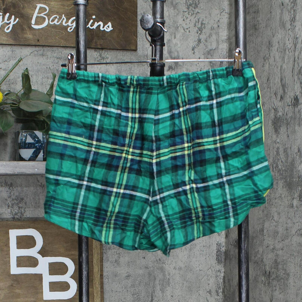 Colsie Women's Plaid Flannel Pajama Shorts 562916 Green L – Biggybargains
