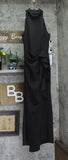 XSCAPE Womens Petite Sleeveless High-Neck Scuba Draped Gown Dress Black 6P