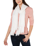 DKNY Rectangle Lightweight Open Weave Scarf 167c87796e37d5 White OS