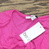 Bar III Womens Petite Cutout Ribbed Sleeveless Shirt Top Pinkadelic Pink XL