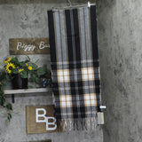 Style & Co. Tartan Plaid Fringe Scarf SC9542501 Black Neutral Multi