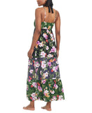 Bar III Womens Floral-Print Tiered Cover Up Dress MBTH25834 Multi Black XL