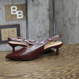 A New Day Womens Samantha Sling Back Kitten Heels 94462864 Burgundy Red 7.5M