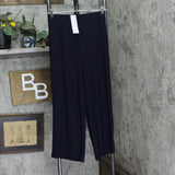 Ny Collection Womens Petites Office Mid-Rise Palazzo Pants PITP0023 Navy Blue PM