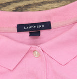 Lands' End Women's Short Sleeve Polo Shirt Pink 1X