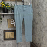 32 Degrees Womens Knit Stretch Elastic Waist Twill Pant 1797439 Blue Green M