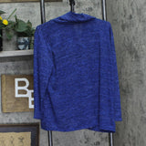 Ny Collection Plus Size Long Sleeve Crossover Top with Grommets Royal Blue 1X