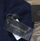 Charter Club Womens 100% Cashmere Cuffed Beanie 100160260HT Navy Blue