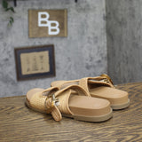 A New Day Meg Raffia 2-Band Slide Sandals 94748233 Brown 7M