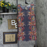 Gypsies & Moondust Juniors  Mirror Print Tunic Tank Gray Multi XL