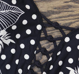 Bleu Rod Beattie Trouble Lace Down One Piece Swimsuit Black / Ivory Multi 12