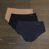 Calvin Klein Womens 3-Pack Invisibles Hipster Panty Set QD3559 Black Multi S