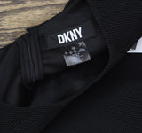 DKNY Womens Embroidered Mesh Sleeveless Fit Flare A-line Dress Black / Ivory 2