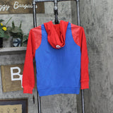 Super Mario Boys Youth Full Zip Nintendo Cosplay Sweatshirt Blue / Red M