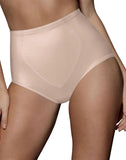 Bali Womens Jacquard Mesh Tummy Panel Firm Control Briefs X710 Nude Brown S