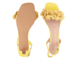 New York Company Womens Gwendolyn Kitten Heel Floral Yellow 6M