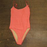 Cotton On Womens Thin-Strap Low-Scoop One Piece Swimsuit 6336801-51 Pink Terry S