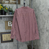 Chaps Mens Easy Care Button Up Long Sleeve Shirt Pocket Red Plaid XL