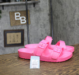 Shade & Shore Womens Neida Eva Two Band Footbed Sandals 86509395 Hot Pink 10M