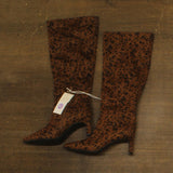 A New Day Womens Justice Boots Animal Print Mid-Calf Light Brown Cheetah 6.5M