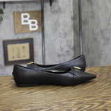 A New Day Womens Valentina Pointed Toe Buckle Ballet Flats 94462479 Black 7M