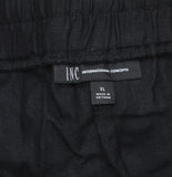 INC International Concepts Elastic Waist Front Tie Mid Rise Shorts Black XL