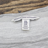 American Eagle Cold Shoulder Crochet Trim Knit French Terry Shirt Gray 2XL