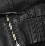 Universal Thread Faux Leather Full Zip Snap Closure Bomber Jacket Black M