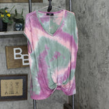 Coin 1804 Womens Knit Knot Front Shirt Top 167a7d1100794d Purple Multi 3X