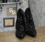 A New Day Womens Abba Sequin Foldover Tall Boots 91636693 Black 6.5M