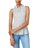 Ultra Flirt Juniors Knit Sleeveless Cowl-Neck Top 3C222MC Gray M
