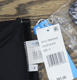 Bleu Rod Beattie Womens Draped Bandini Swimsuit Top with Ring Detail Black 10