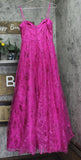 B Darlin Floral Glitter Sweetheart Sleeveless Gown Dress Fuschia Pink 7/8