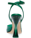 Steve Madden Women's Zelie Vinyl Two-Piece Pumps Shoes ZELI05S1 Green Vinyl 11M