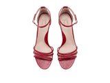 Naturalizer Womens Textured Faux Leather Heidi Block Heels Heartflame Red 8W