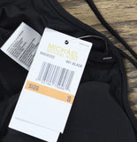Michael Michael Kors Womens Grommet Tankini Padded Swim Top MM30322 Black S