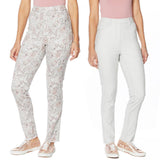 DG2 Womens Reversible Twill Pull On Skinny Jeans 728979 Gray Floral 1X Tall