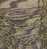 Lane Bryant Fashion Metallic Tiered Cascading Chain Necklace Brass Gold 17" + 2"
