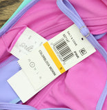 Salt + Cove Juniors Colorblocked Midkini Swim Top 807147 Pink Multi S