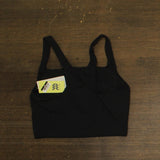 All In Motion Soft Light Support Rib Squareneck Cropped Sports Bra Black S