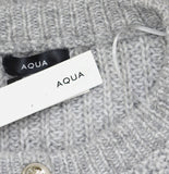 Aqua Chunky Stitch Button Front Cardigan 77S696BL Heather Gray XXL