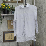 Ann Taylor Womens Lightweight Lyocell Button Up Dress Shirt Black / White S