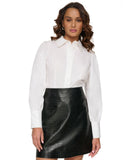 Calvin Klein Women's Collared Cotton Button-Down Blouse S37TB99A