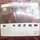 Hallmart Freta Jacquard 13-Pc. Comforter Set Red King
