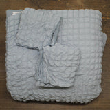 Ienjoy Textured Seersucker Box 3-Piece Comforter Set Light Blue King / Cal King