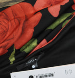 Aqua Womens Knit Rose Jersey Cowl Neck Dress IDO14215 Red / Black L