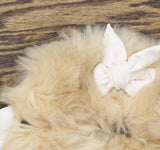 Hello Kitty Girls Lined A-Line Dress with Faux Fur Collar Off White 6X