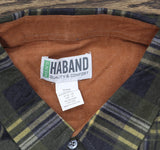 Haband Mens Flannel Long Sleeve Button Up Plaid Shirt Green Multi 3X